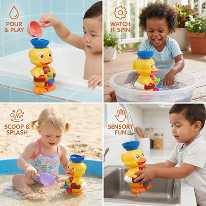 Water Wheel Rubber Duck Toy