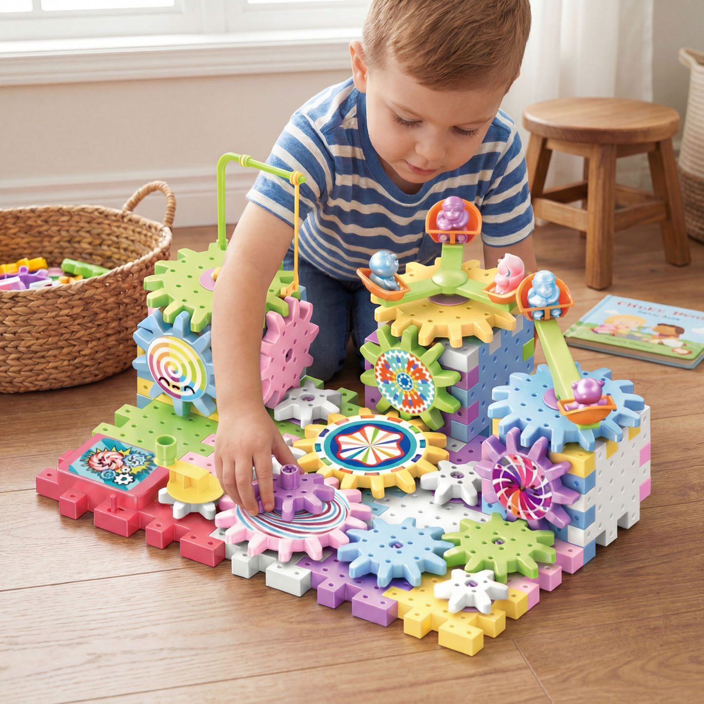 Rotating Montessori Gear Building Toy