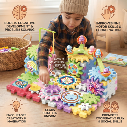 Rotating Montessori Gear Building Toy