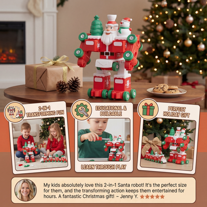2-in-1 Transforming Christmas Train and Santa Claus Robot