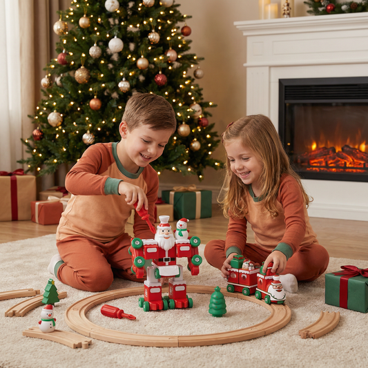 2-in-1 Transforming Christmas Train and Santa Claus Robot