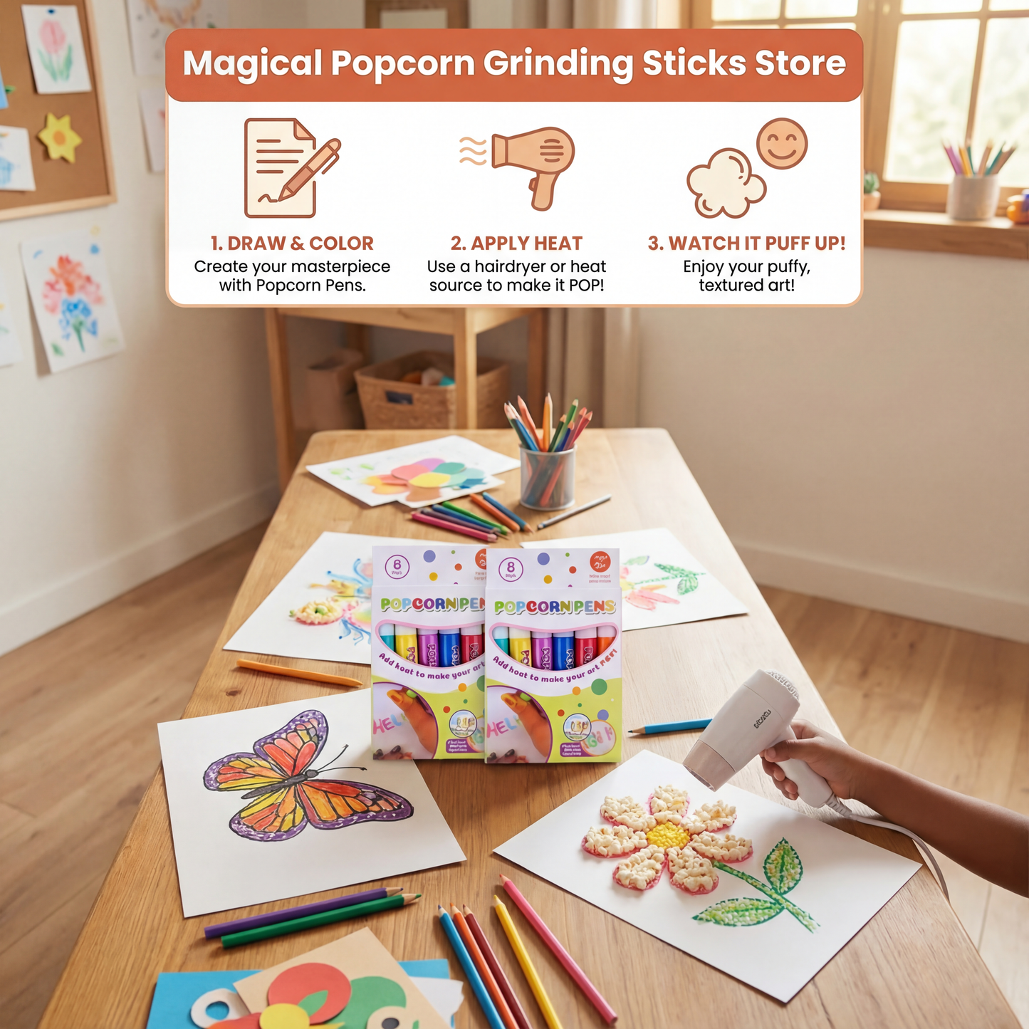 Magical Popcorn Grinding Sticks