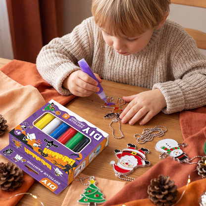 DIY Christmas No-Bake Glue Painting Ornament Craft Kit for Kids