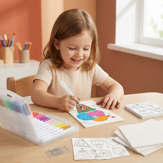 Creative Sponge Painting Art Set for Kids – DIY Bubble Effect Craft Kit
