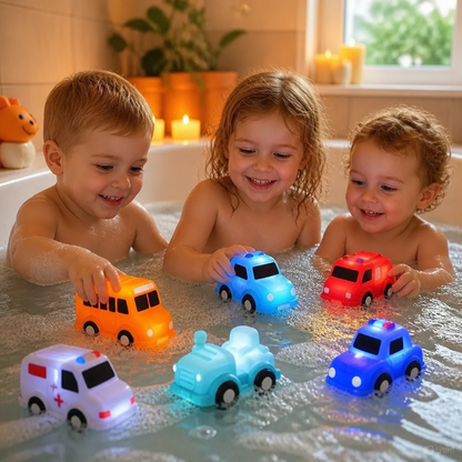 Light-Up Bath Toy Car Set – Water-Activated Baby Bath Toys