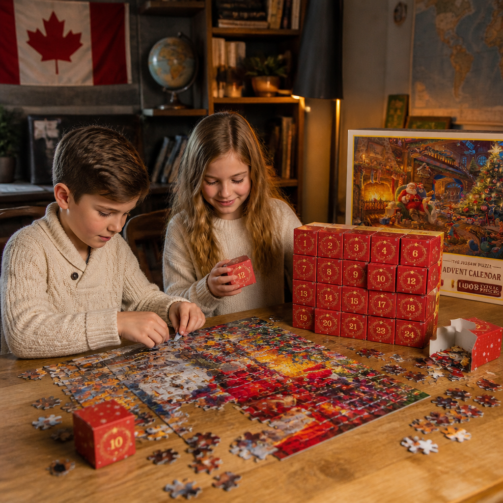 Christmas Jigsaw Puzzle Advent Calendar – 1008-Piece 24-Day Countdown Puzzle Set