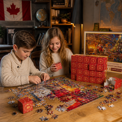 Christmas Jigsaw Puzzle Advent Calendar – 1008-Piece 24-Day Countdown Puzzle Set