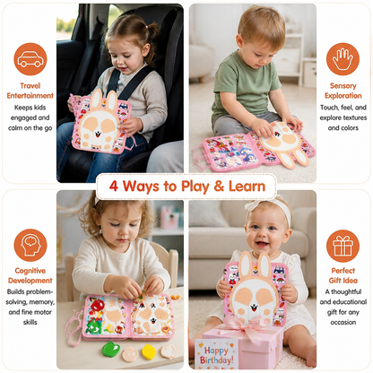 Montessori Touch & Feel Sensory Busy Book for Toddlers