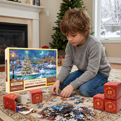 Christmas Jigsaw Puzzle Advent Calendar – 1008-Piece 24-Day Countdown Puzzle Set