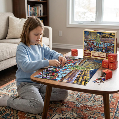 Christmas Jigsaw Puzzle Advent Calendar – 1008-Piece 24-Day Countdown Puzzle Set