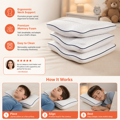 Ergonomic Neck Support Memory Foam Kids Pillow