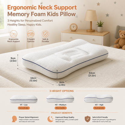 Ergonomic Neck Support Memory Foam Kids Pillow