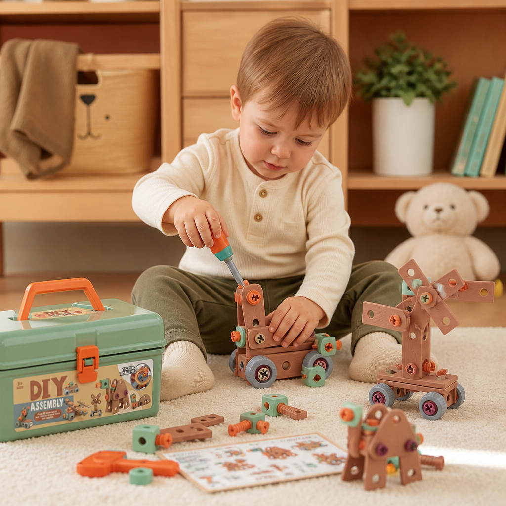 144-Piece Kids Tool Set with Drill & Toolbox – STEM Montessori Construction Kit