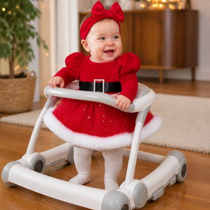 Baby Girl’s My First Christmas Long-Sleeve Romper Dress