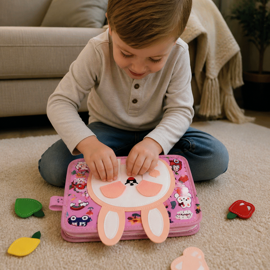 Montessori Touch & Feel Sensory Busy Book for Toddlers