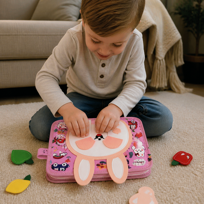 Montessori Touch & Feel Sensory Busy Book for Toddlers