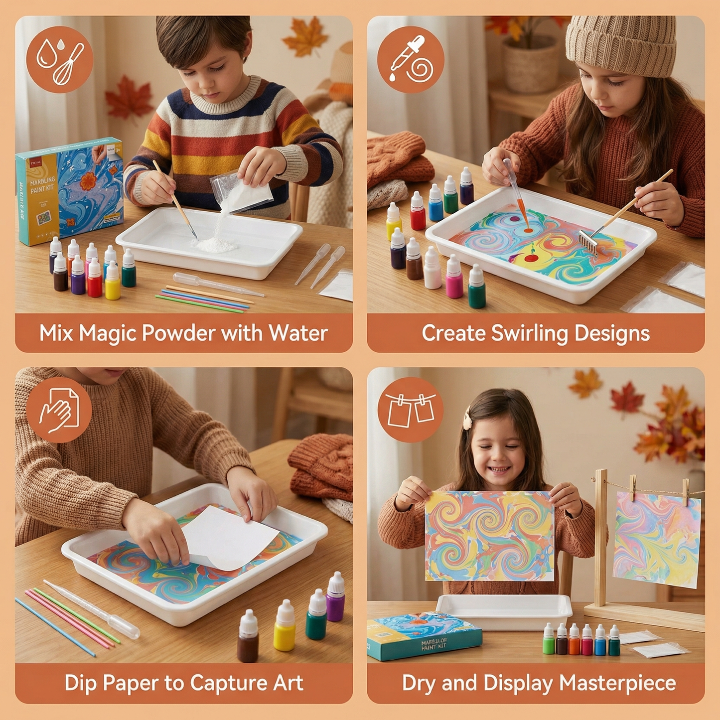 Creative Marble Watercolor Painting Play Set