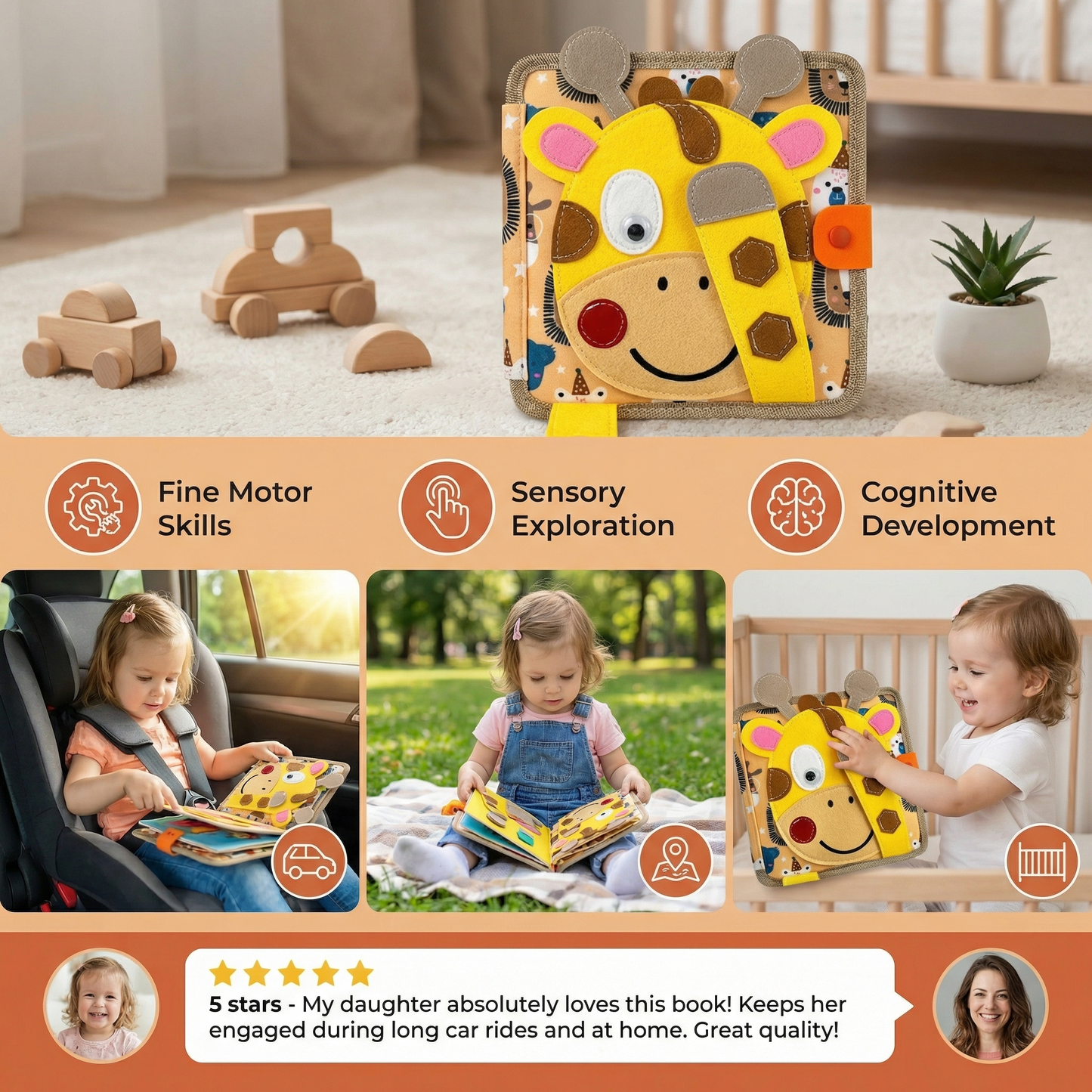 Montessori Sensory Giraffe Story Book