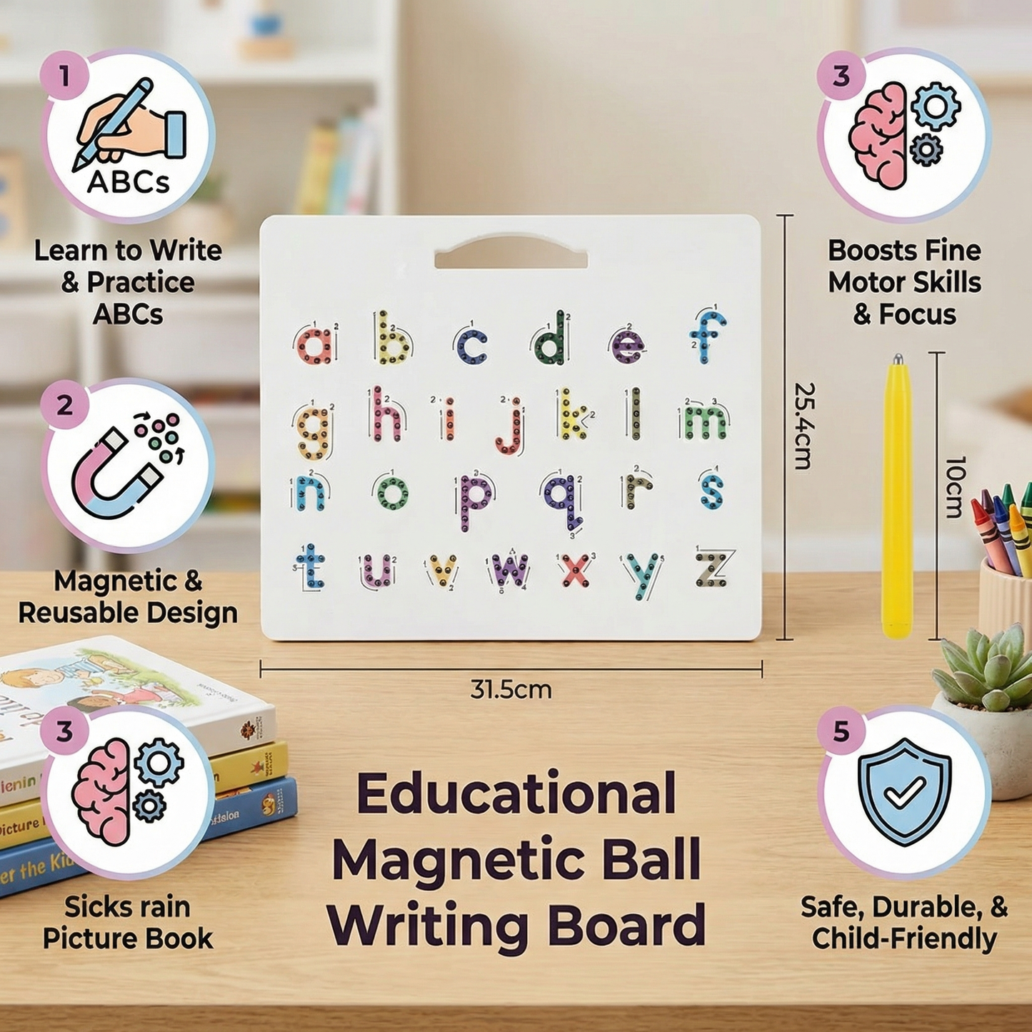 Educational Magnetic Ball Writing Learning Board