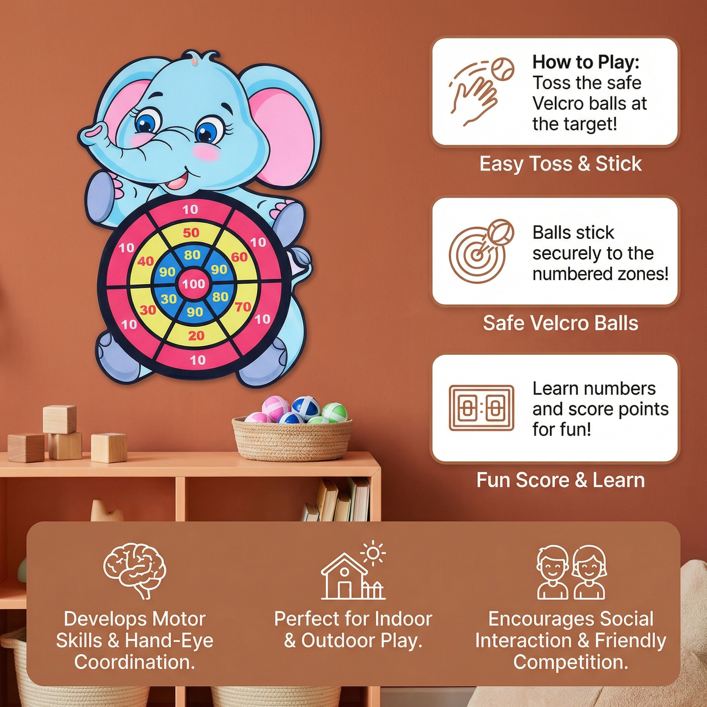 Cute Kids Dart Throwing Game