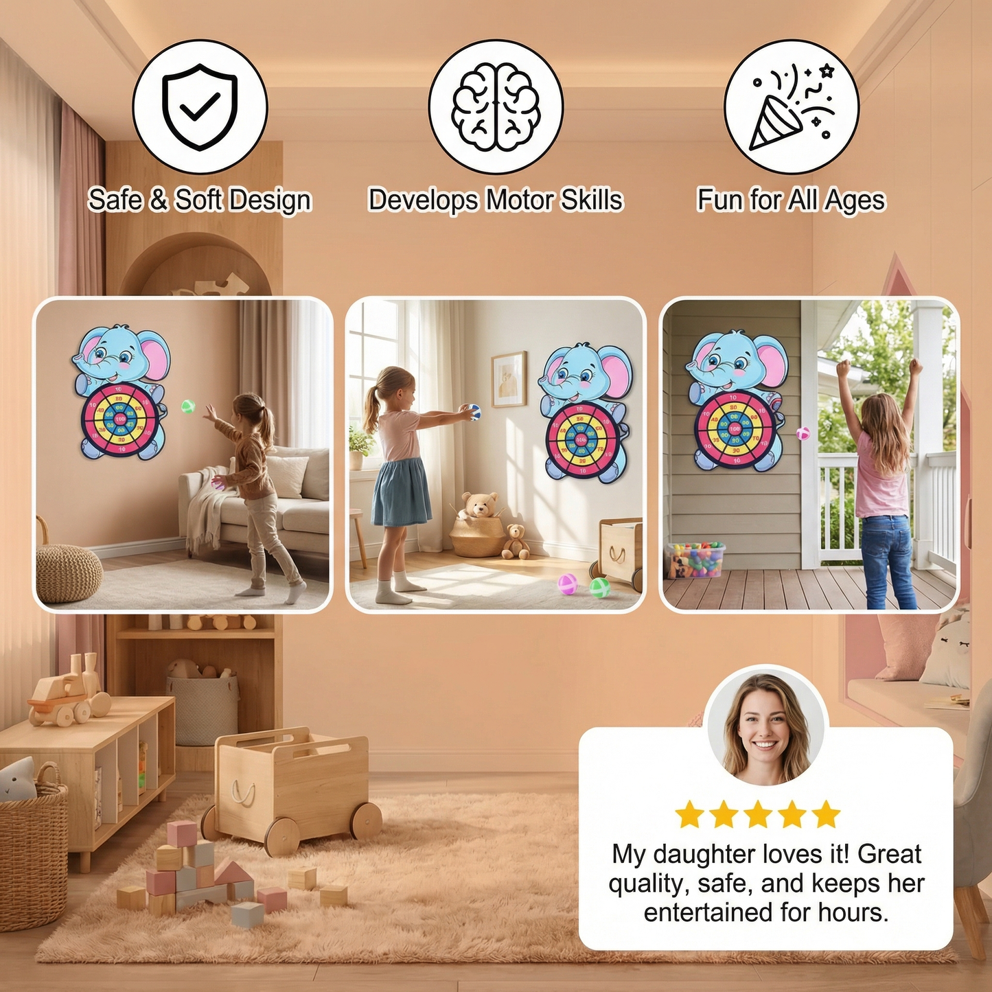 Cute Kids Dart Throwing Game