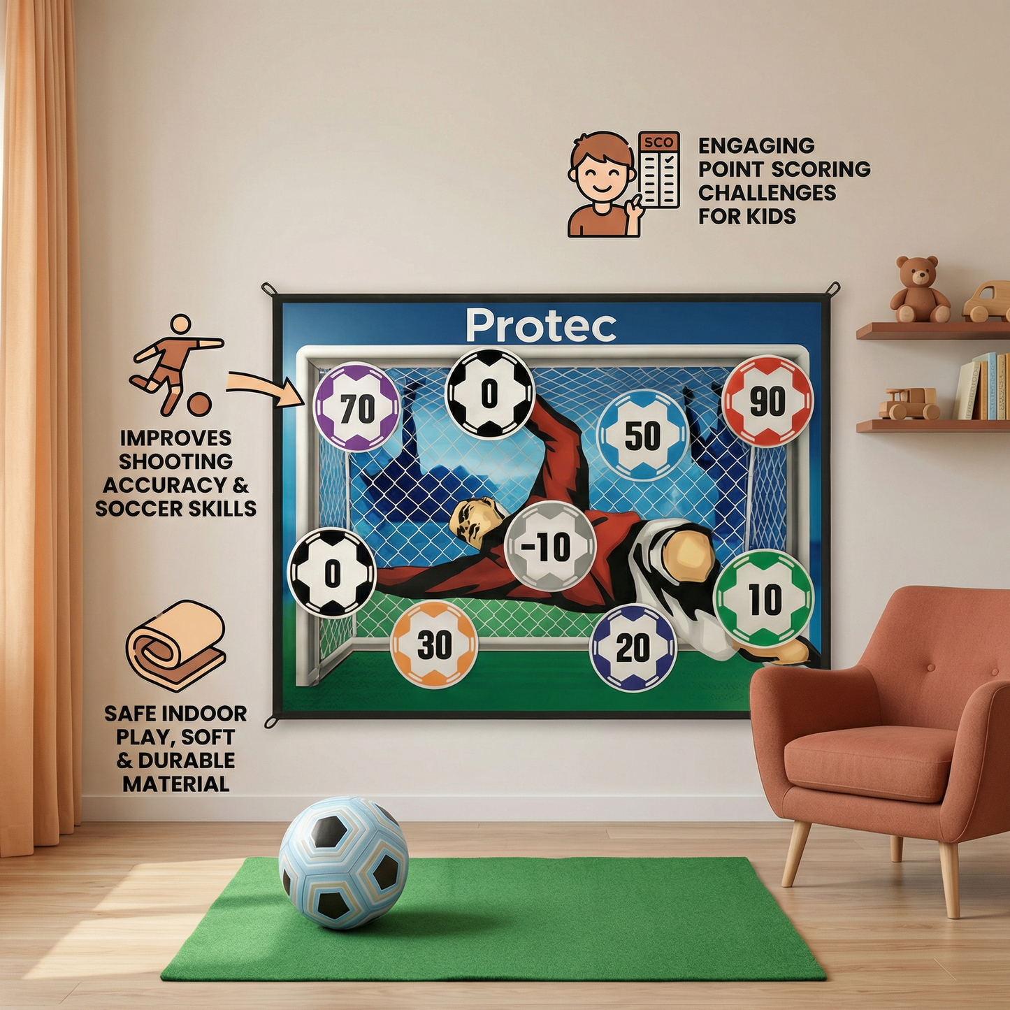 Safe Soccer Goal Shooting Wall for Home