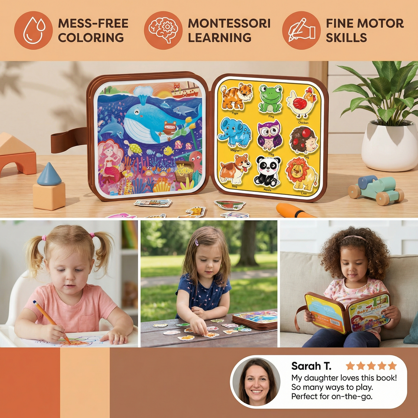 2-in-1 Magical Montessori Storybook for Coloring and Play