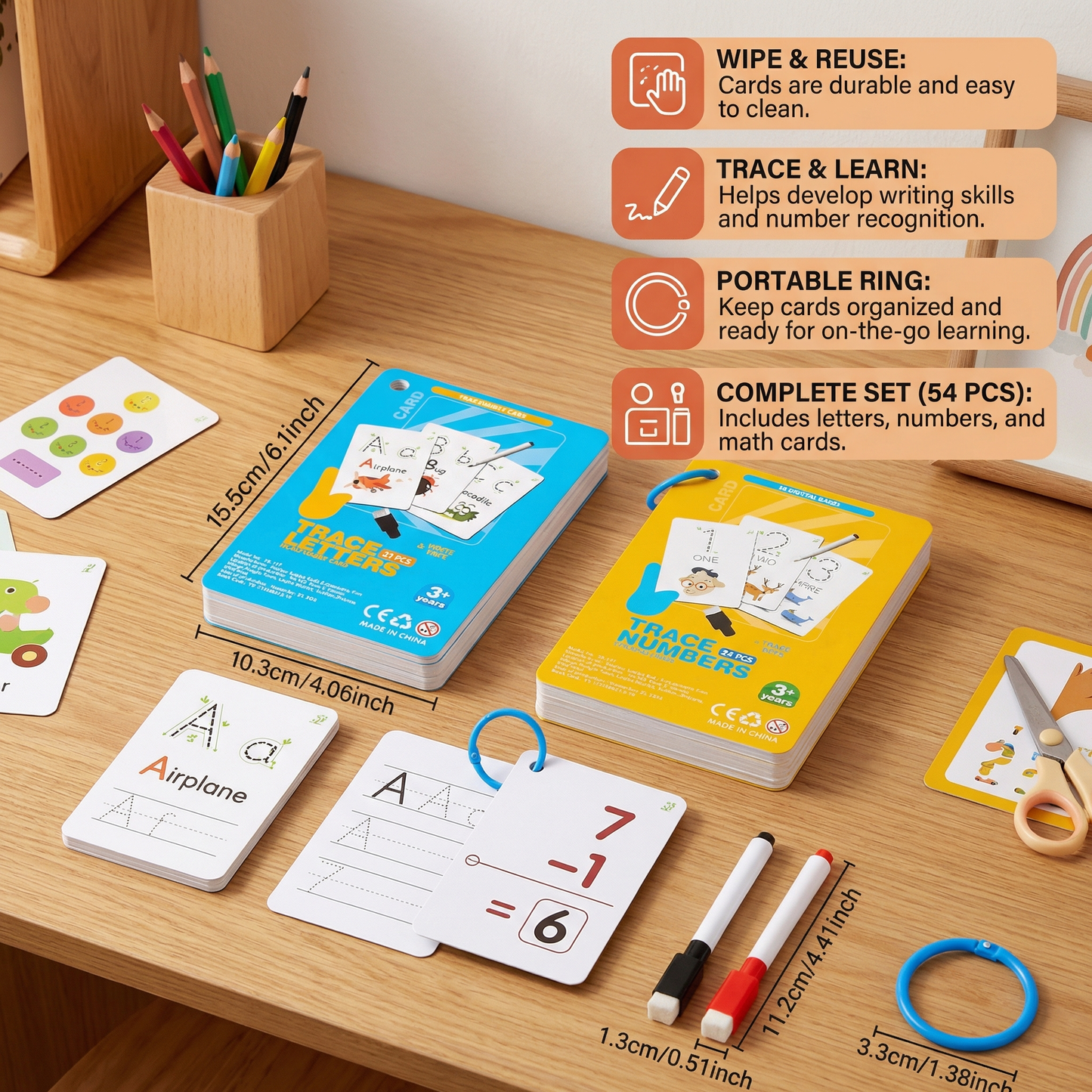 Reusable Numbers and Letters Training Book for Kids