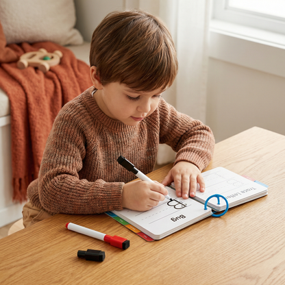 Reusable Numbers and Letters Training Book for Kids