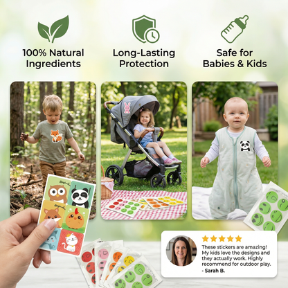 Natural Stickers for Mosquito Protection for Children and Babies (100 Pieces)