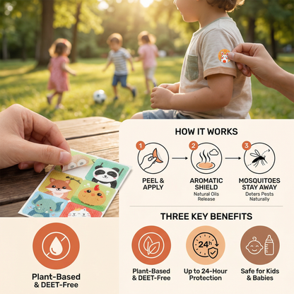 Natural Stickers for Mosquito Protection for Children and Babies (100 Pieces)