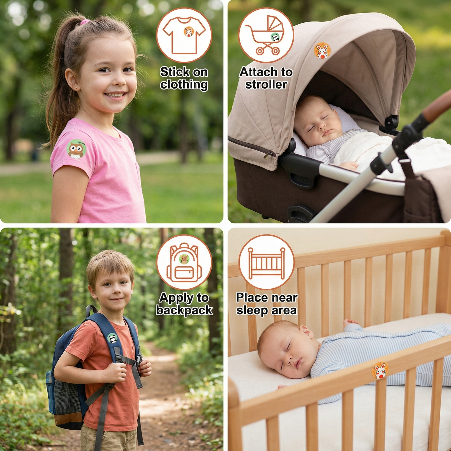Natural Stickers for Mosquito Protection for Children and Babies (100 Pieces)