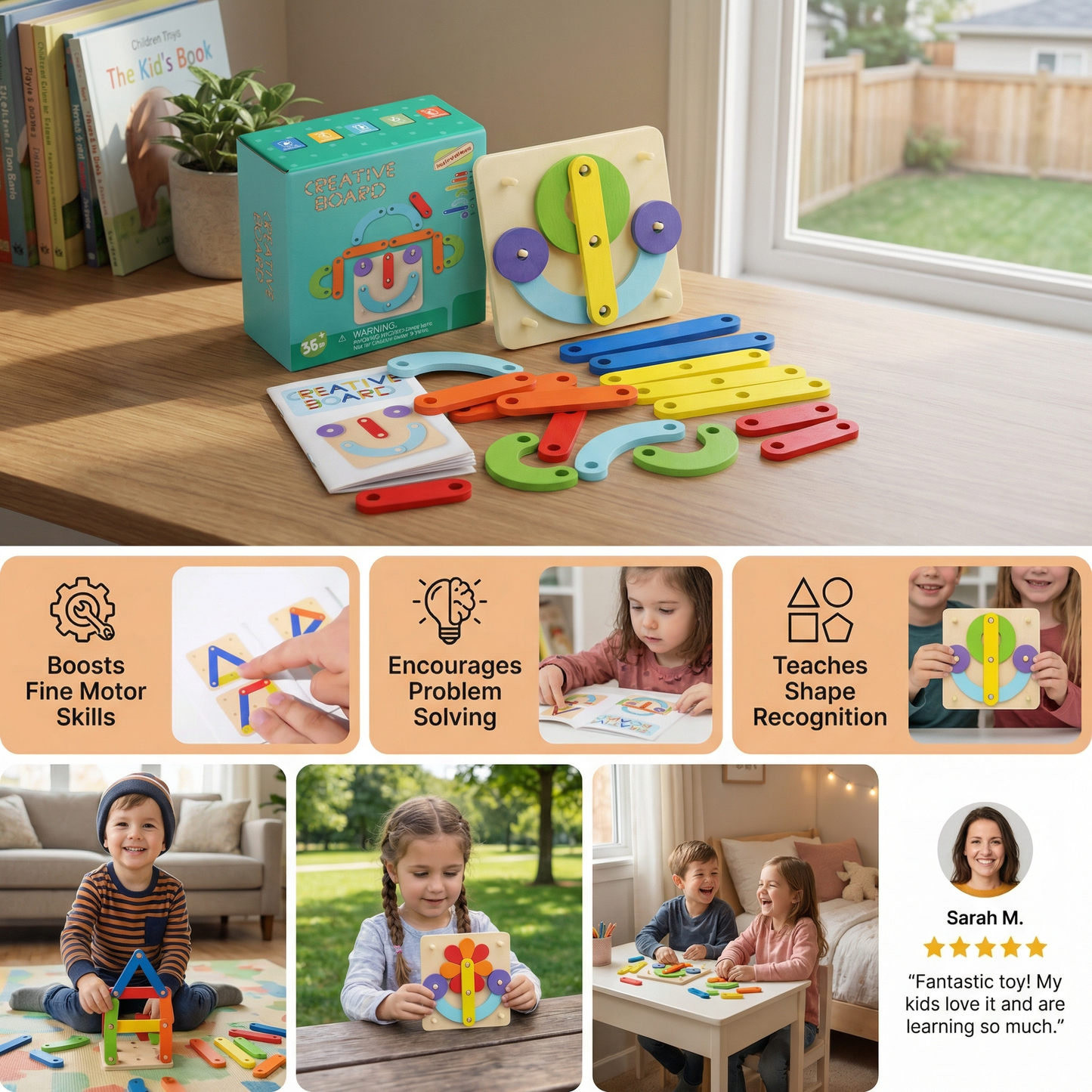 Creative Letters, Numbers, and Shapes Learning Board