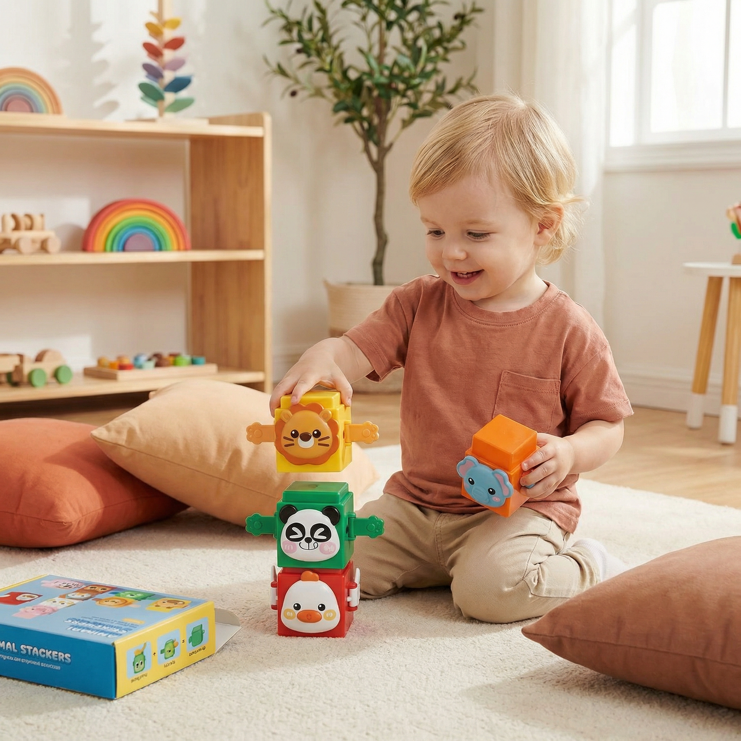Educational Montessori Animal Stacking Set Building Toy