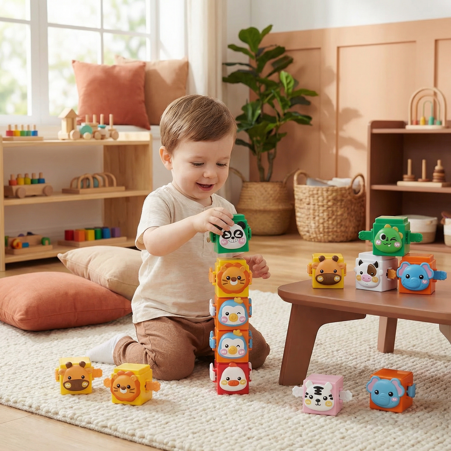 Educational Montessori Animal Stacking Set Building Toy