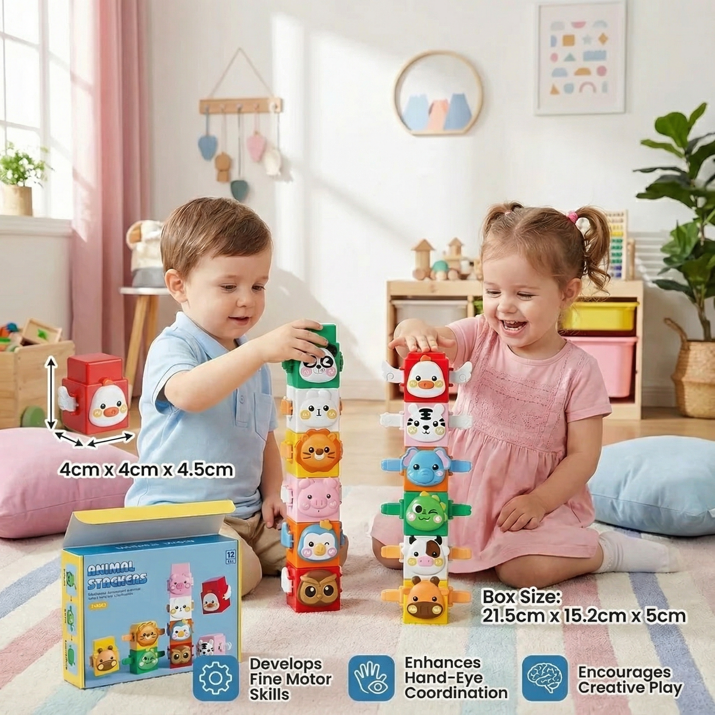 Educational Montessori Animal Stacking Set Building Toy