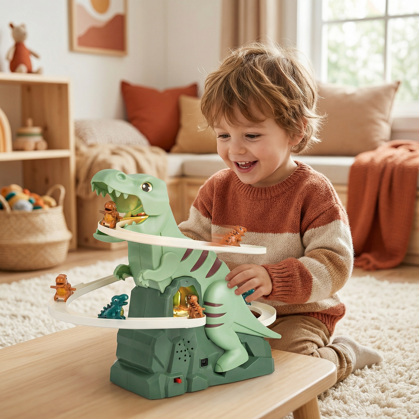 Dinosaur Slide Roller Coaster Fun