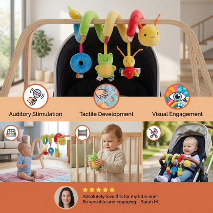 3-in-1 Caterpillar Rattle Toy for Home and On-the-Go