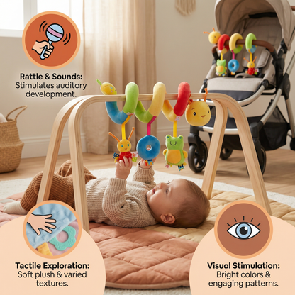 3-in-1 Caterpillar Rattle Toy for Home and On-the-Go