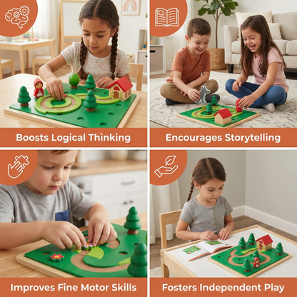 Montessori Little Red Riding Hood Puzzle and Skill Game