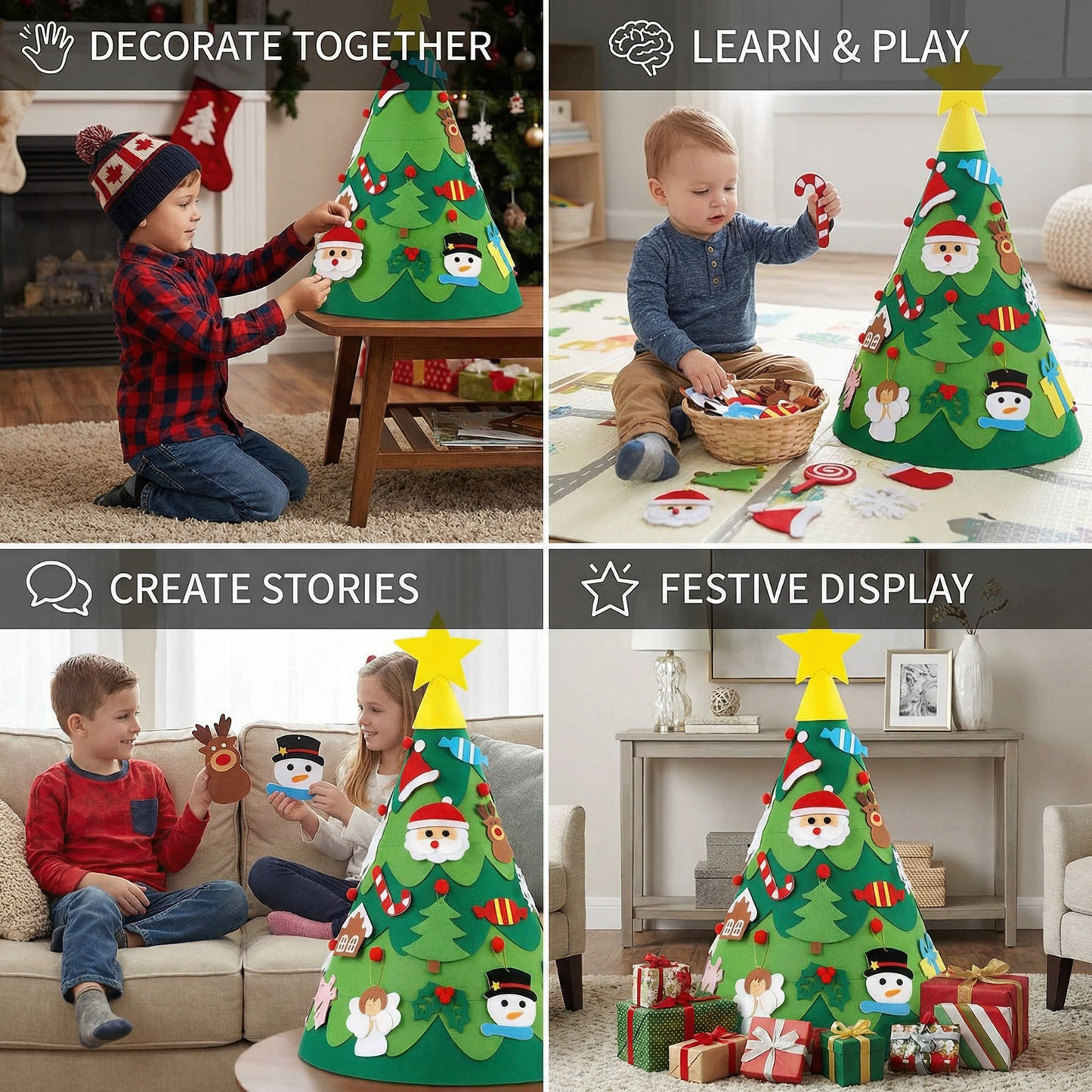 Montessori 3D Felt Christmas Tree