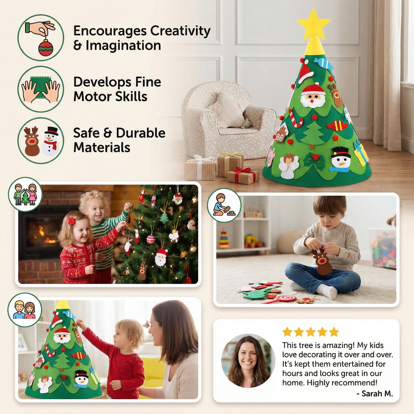 Montessori 3D Felt Christmas Tree
