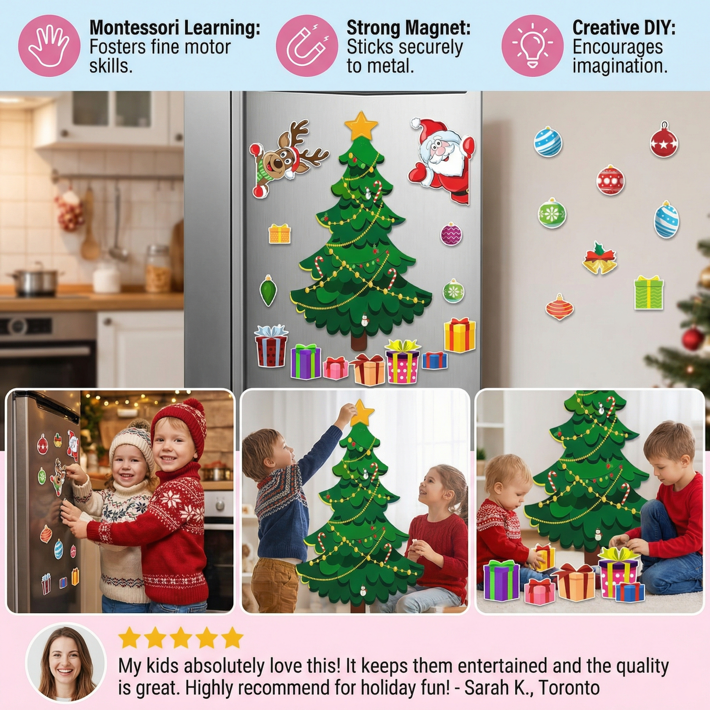 Christmas Montessori Magnetic Sticker Set for DIY Decorating
