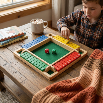 Shut The Box Family Folding Game 4 Player Set