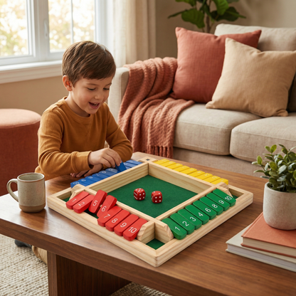 Shut The Box Family Folding Game 4 Player Set