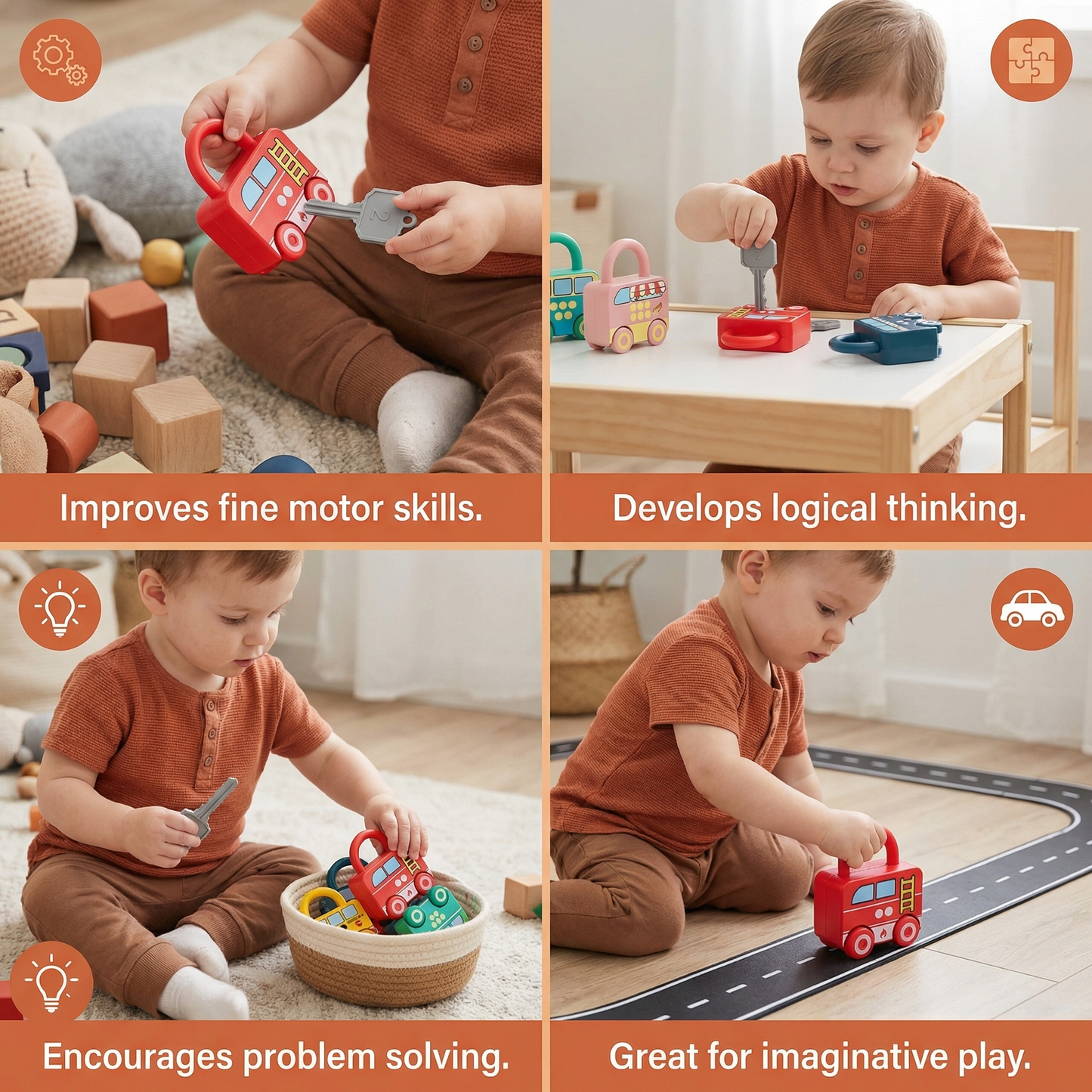 Montessori Key & Lock – Patterns and Colors Toy