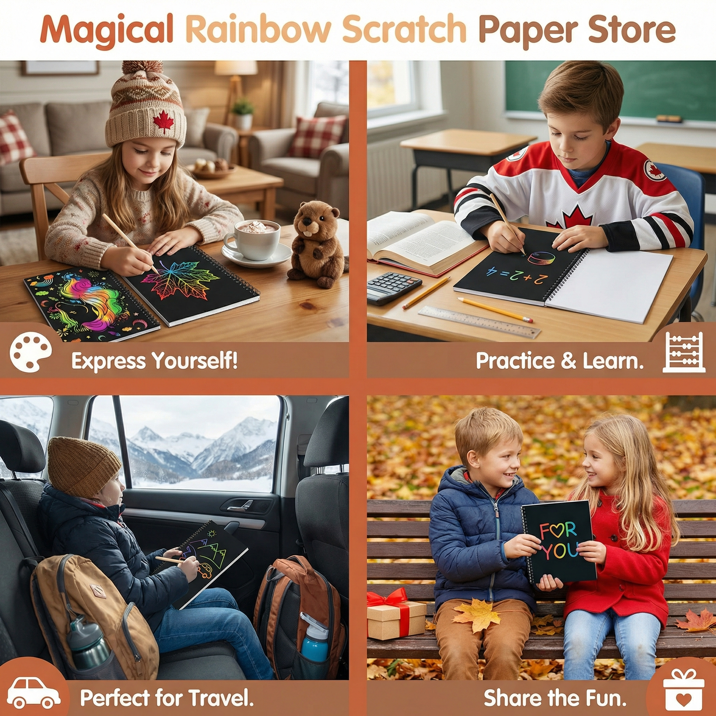 Magical Rainbow Scratch Paper