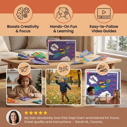 Origami Paper Airplane Building Set with Instructions