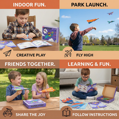 Origami Paper Airplane Building Set with Instructions