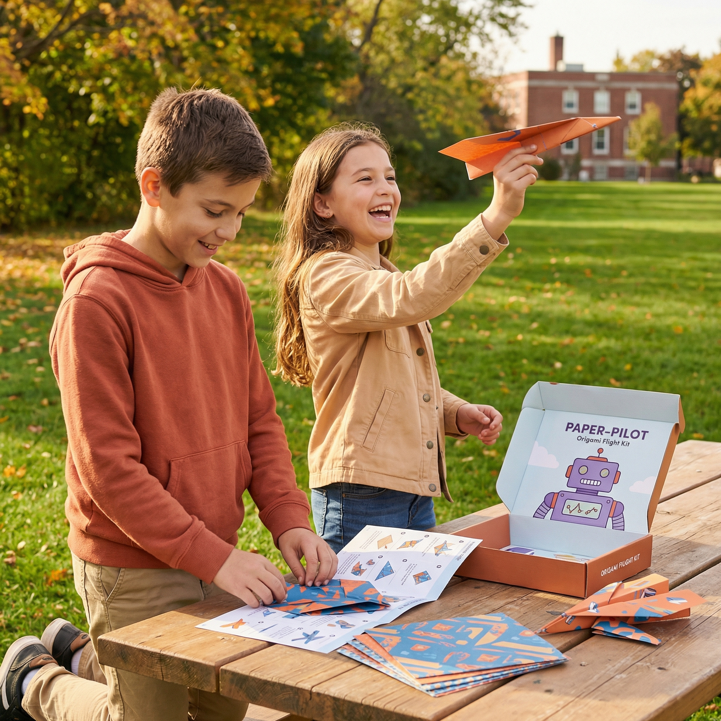 Origami Paper Airplane Building Set with Instructions